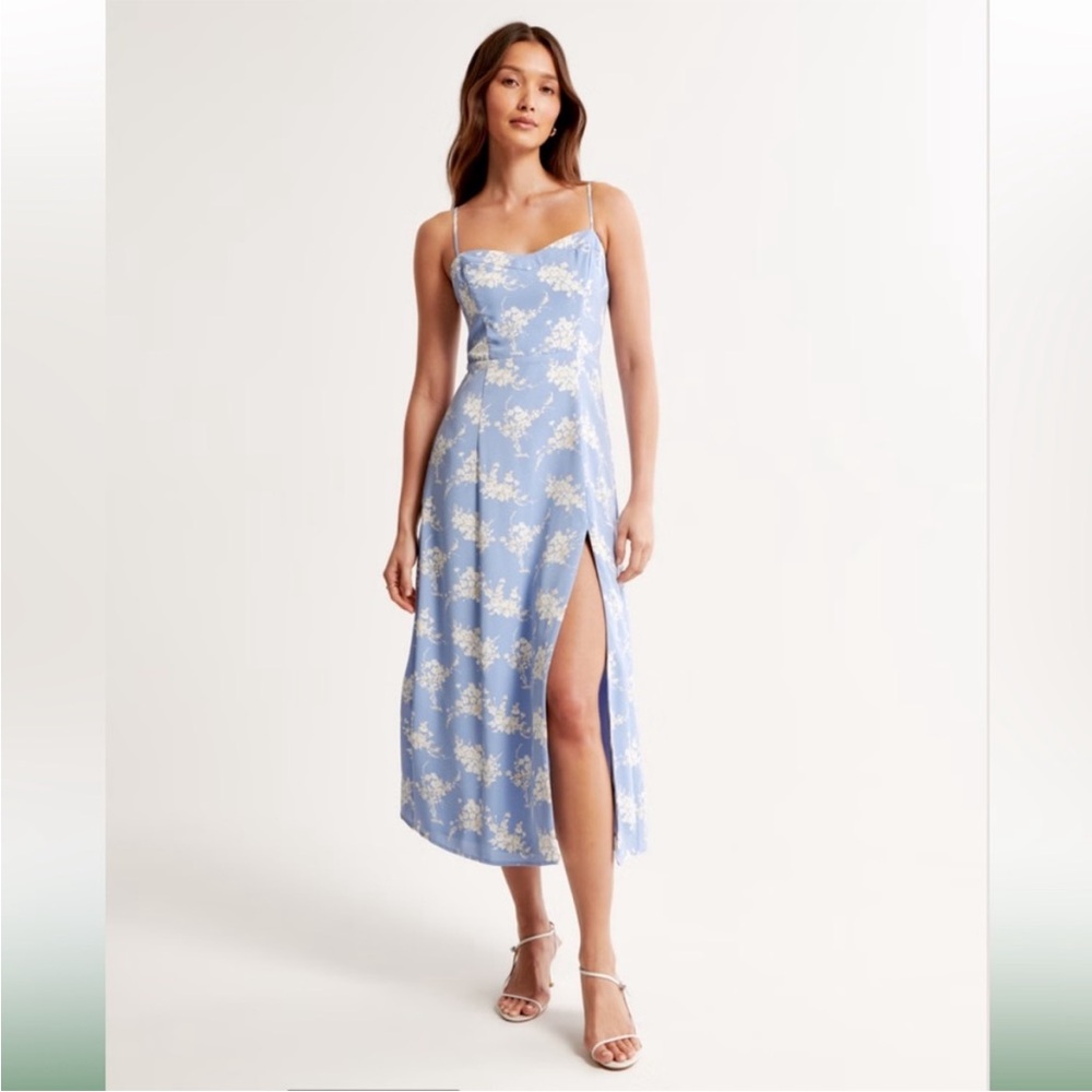 Abercrombie Camille Floral Blue Dress